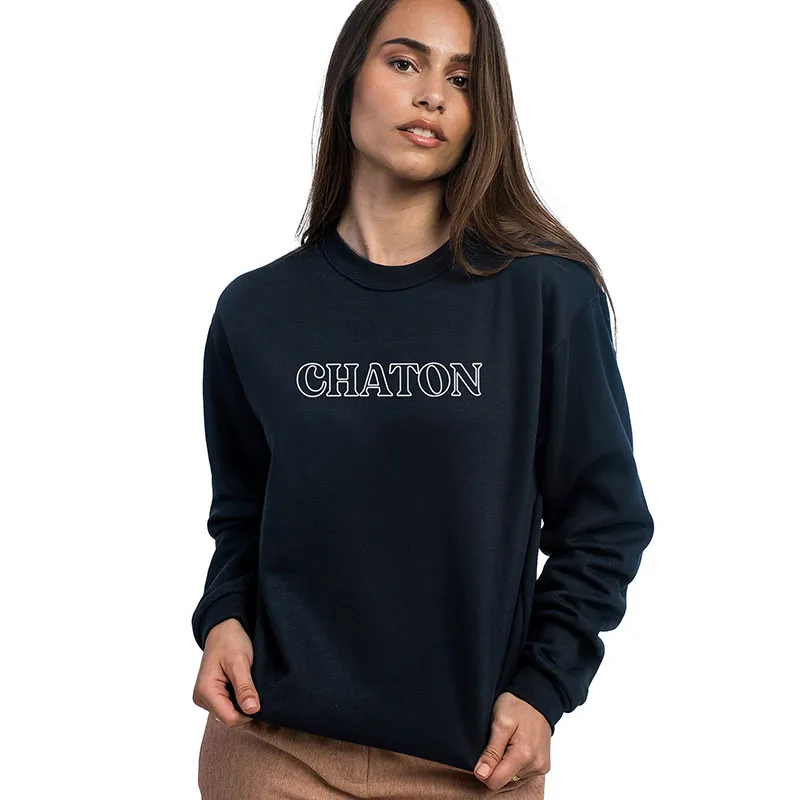Sweat Femme Chaton - Navy-0