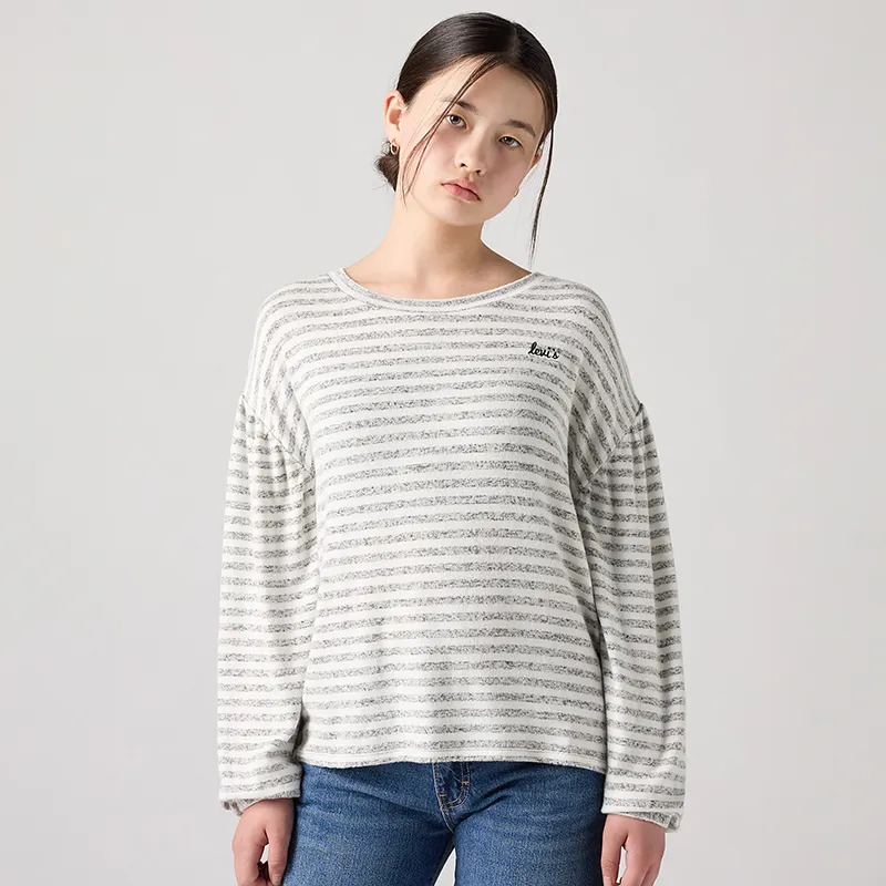 T-shirt ML tricot à rayures Junior Hacci - Dark Grey Heather-2
