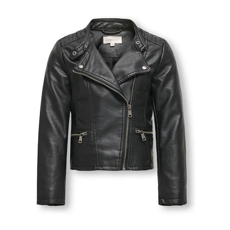 Veste simili cuir Freya Fille - Noir-0