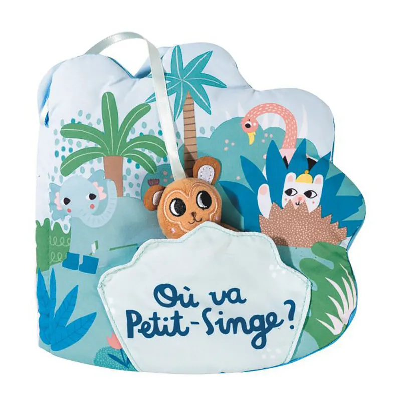 Livre tissu Où va petit singe - 12m+-1