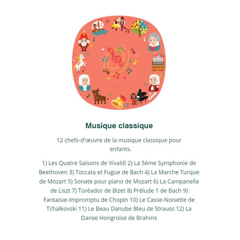 Lecteur éducatif audio Timio à piles + 5 disques - 24m+-4