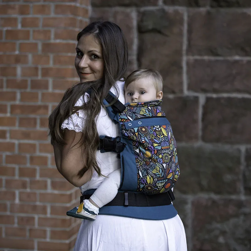 Porte bébé Love Buckle Carrier Folk - Bleu-6