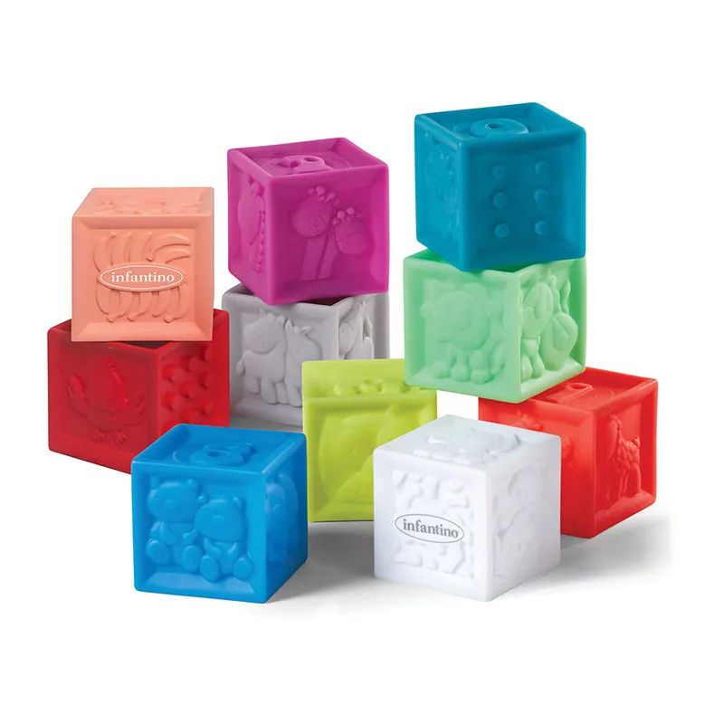 10 Cubes souples multicolores - 6m+-0