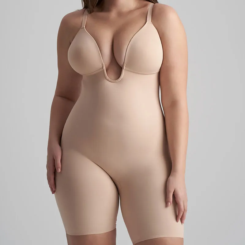 Body décolleté plongeant Gainant - Beige-0