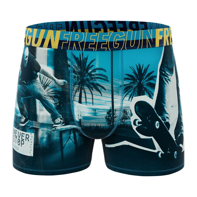 4 boxers homme Street Sport - Jaune/Bleu-7