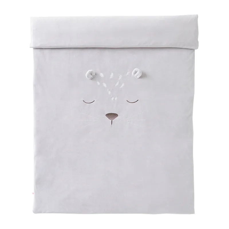 Housse de couette Veloudoux B&K Gris - 100x140cm-0