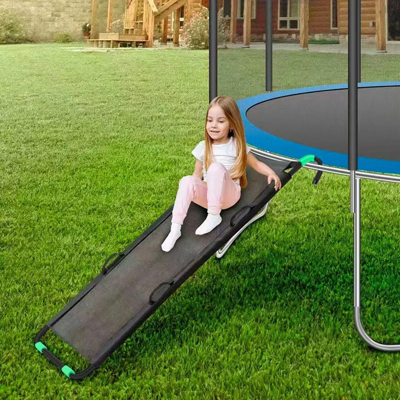 Echelle toboggan pour trampoline - Noir-1