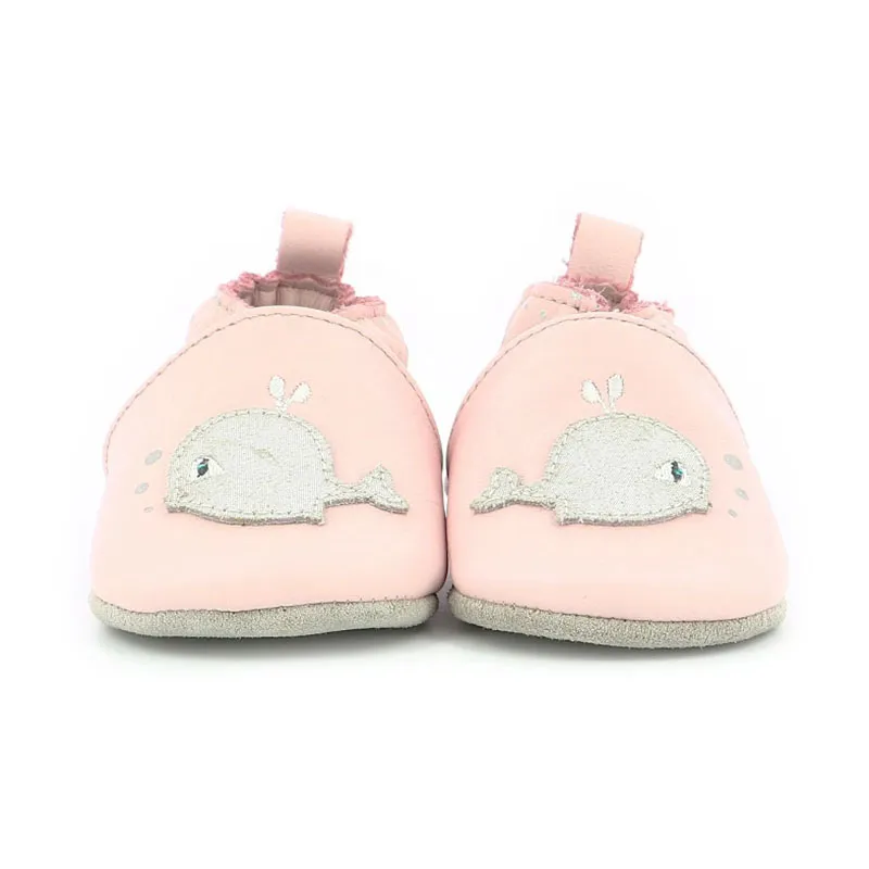Chaussons cuir Soft Soles Baleine - Rose clair-2