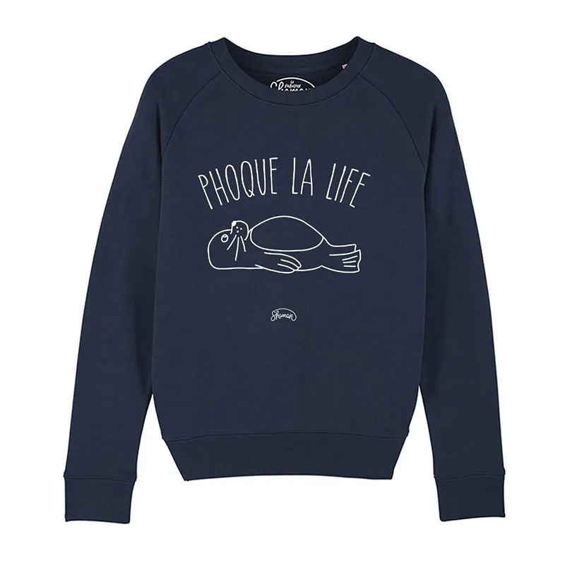 Sweat Femme Phoque la life - Marine-0
