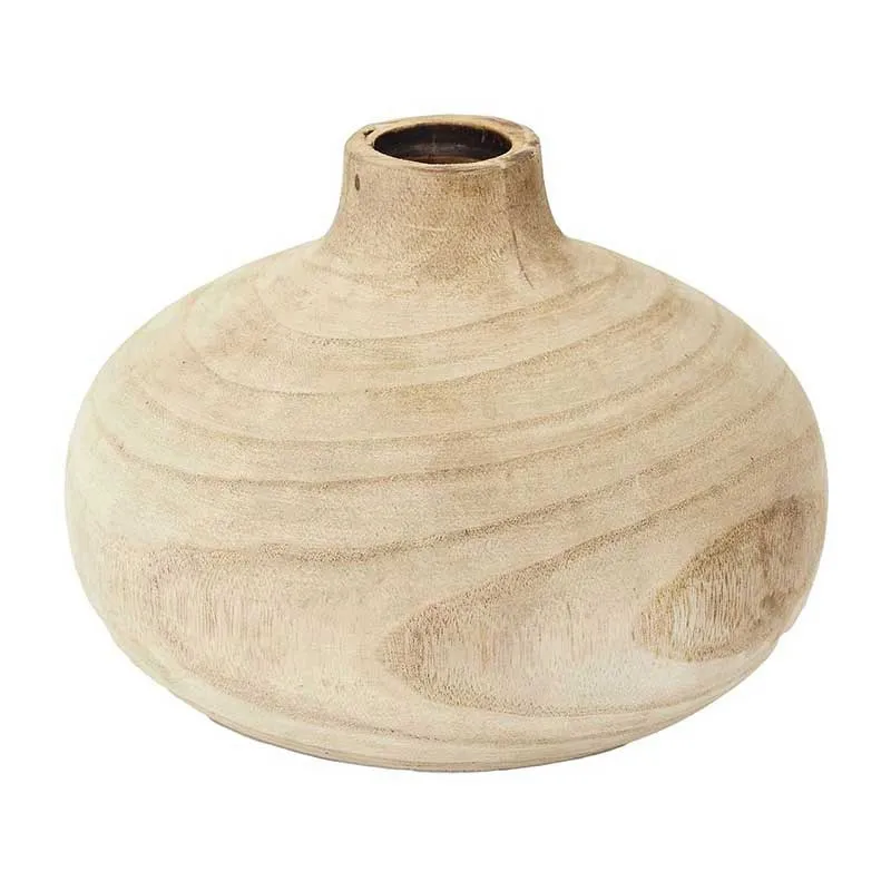 Vase Bancoulier Bois - 20,7x14,5x20,7cm-1