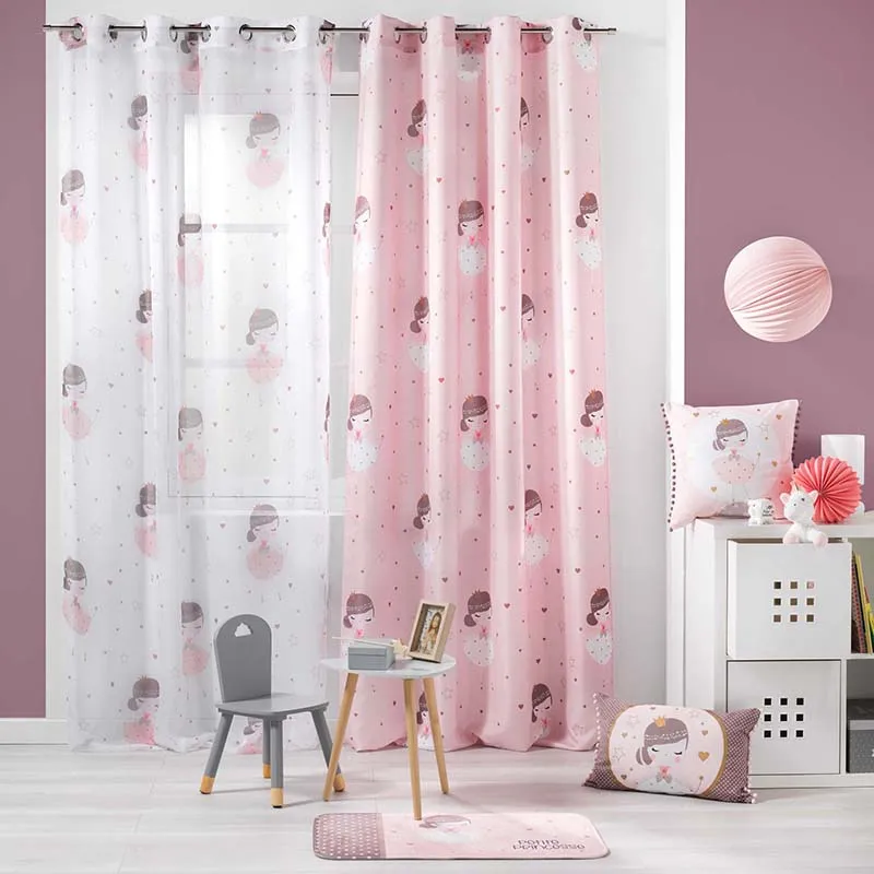 Rideau à oeillets Microfibre Petite princesse - 140x260cm-1
