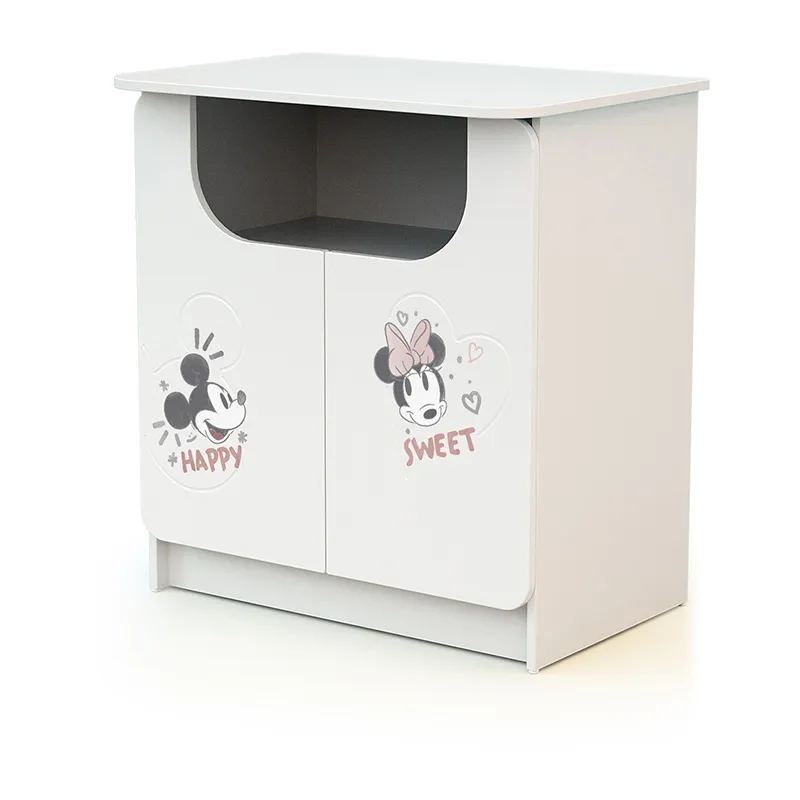Lit Bébé + commode à langer Happy Days Mickey Blanc/Bois - 60x120cm-4
