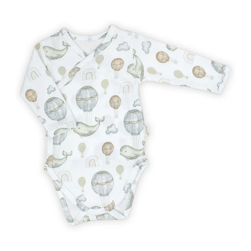 Body ML ouv.Kimono Baleine - Blanc/Gris-0