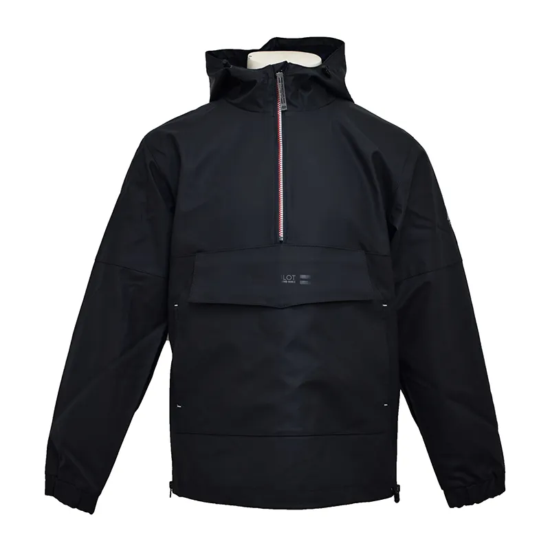 Ciré demi-zip à capuche Poche ventrale Homme - Marine-0