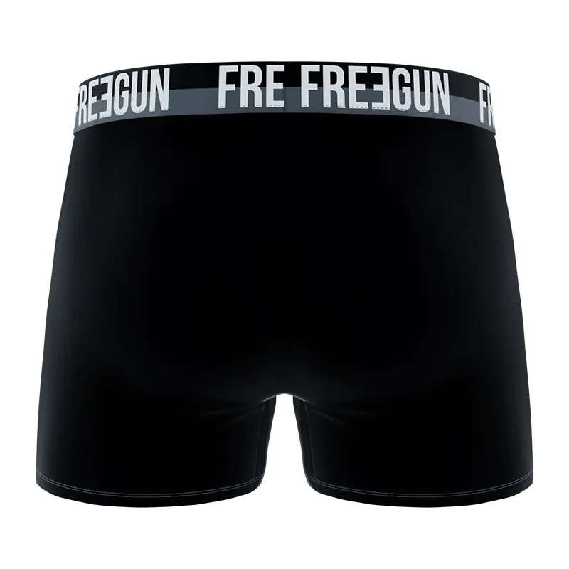 4 Boxers Homme Freegun - Noir/Gris/Blanc/Violet-11