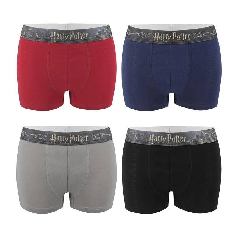 4 Boxers Homme Harry Potter - Gris-1