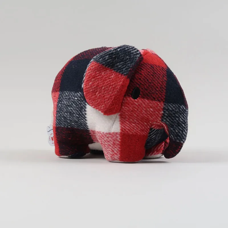 Peluche Éléphant à carreaux Rouge/Bleu - 23cm-2