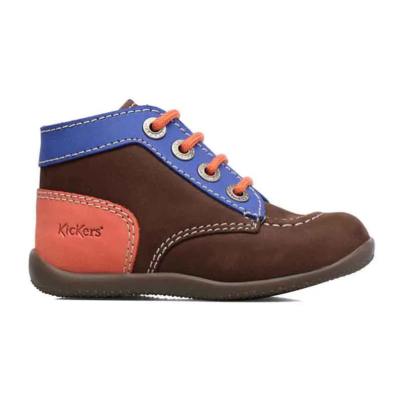 Bottillons Bonbon - Marron foncé/Bleu/Orange-5