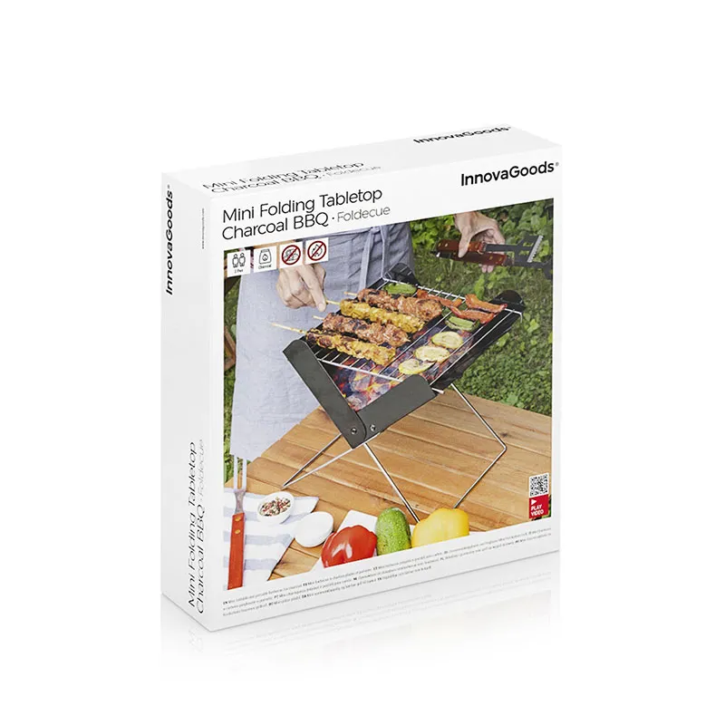 Mini-barbecue à charbon pliable - 31x28x30cm-3
