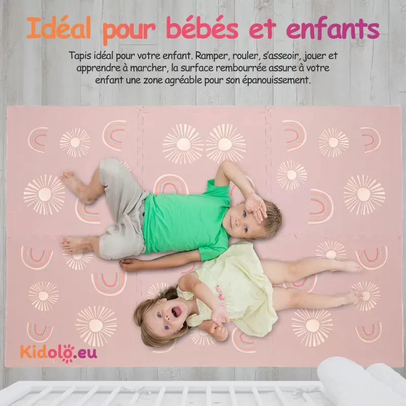 Tapis de jeu Puzzle Arc-en-ciel Rose - 120x180cm-3
