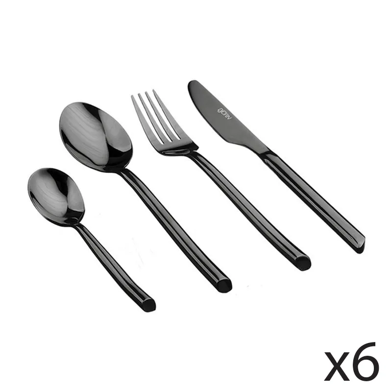 Ménagère Knut Noir Brillant - 24pcs-0