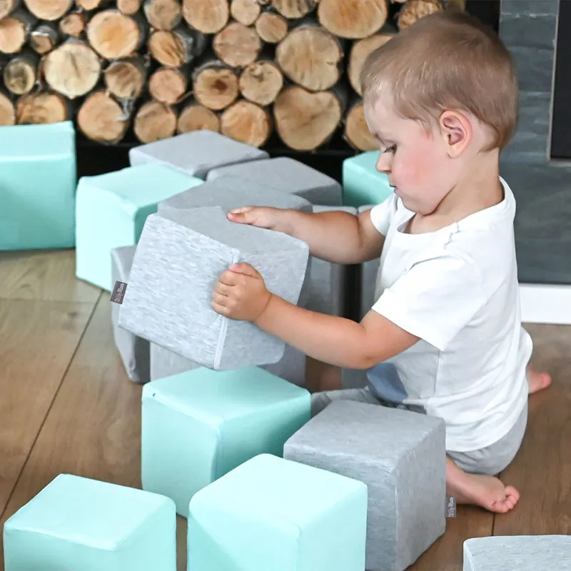 Blocs en mousse Gris/Menthe 48pcs - 14cm-3