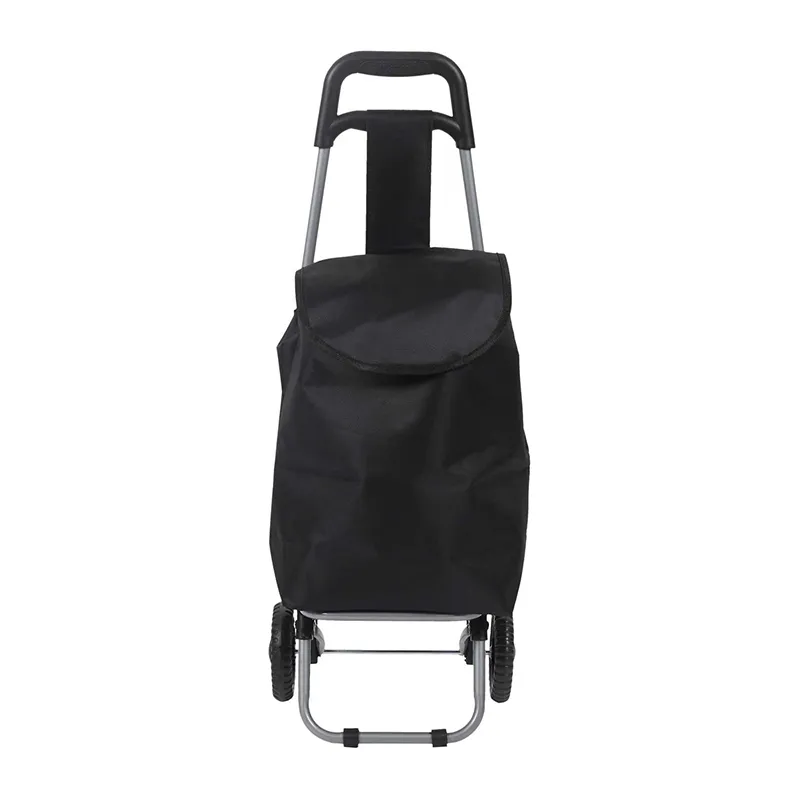 Chariot shopping 2 roues Noir - 35x87x28cm-2