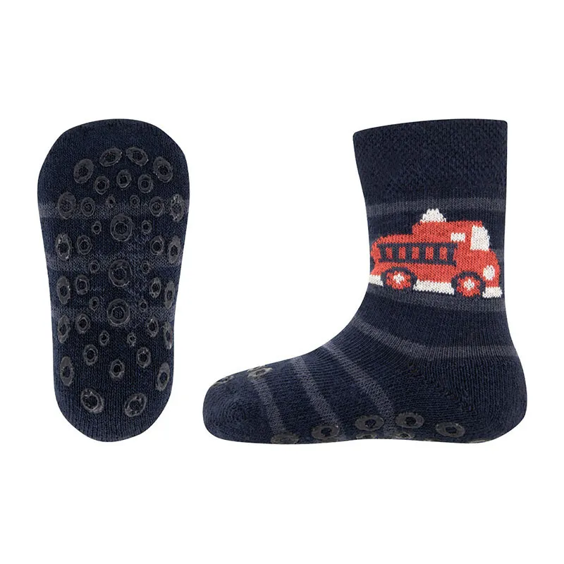 Chaussettes antidér. Camion de Pompier - Marine/Rouge-0