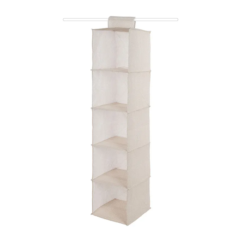 Organisateur de pulls Nancy 5 niveaux Beige - 30x30x128cm-2