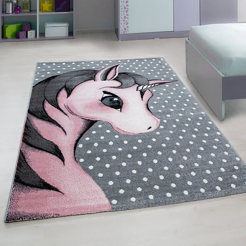 Tapis Licorne Rose - 80x150cm-0