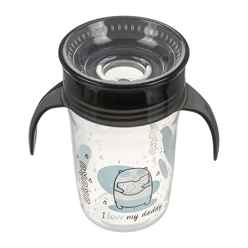 Tasse d'apprentissage à poignées 240ml - Noir-1