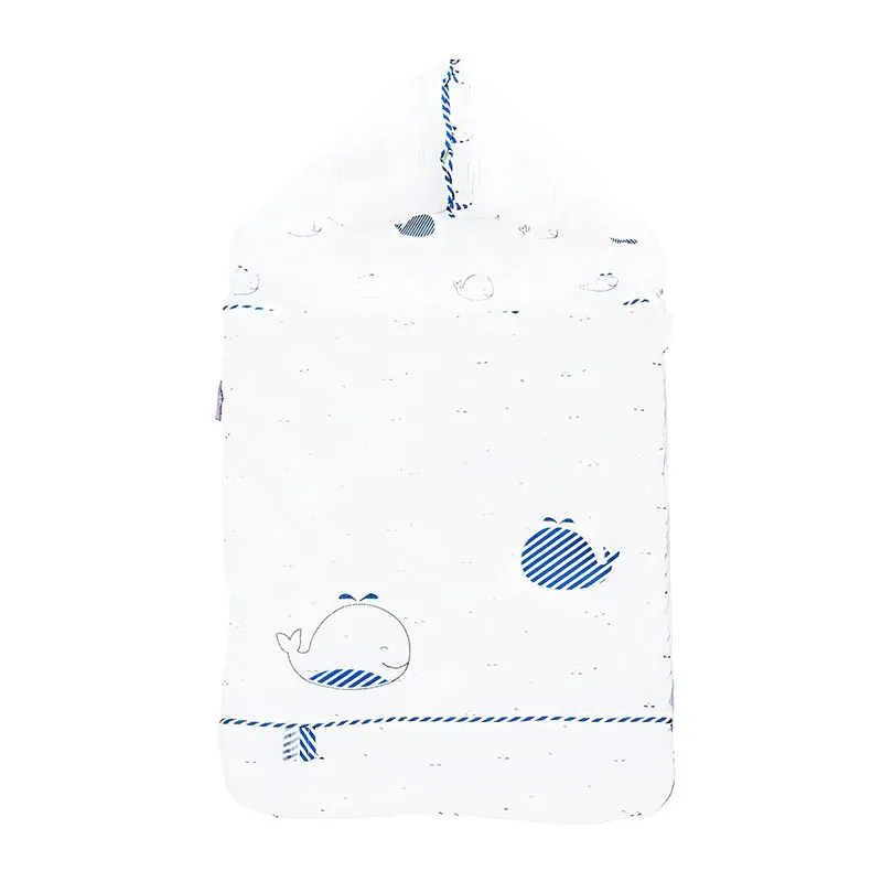 Nid d'ange Baleine Bleu/Blanc - 77x43cm-0