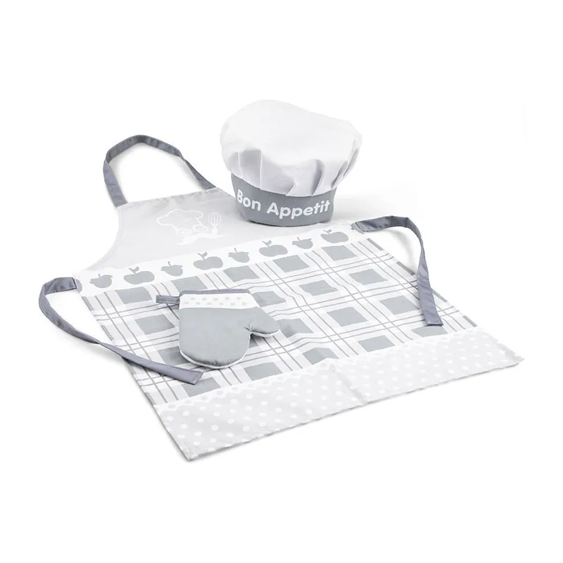 Tablier toque & Gant de cuisine Gris - 36m+-1