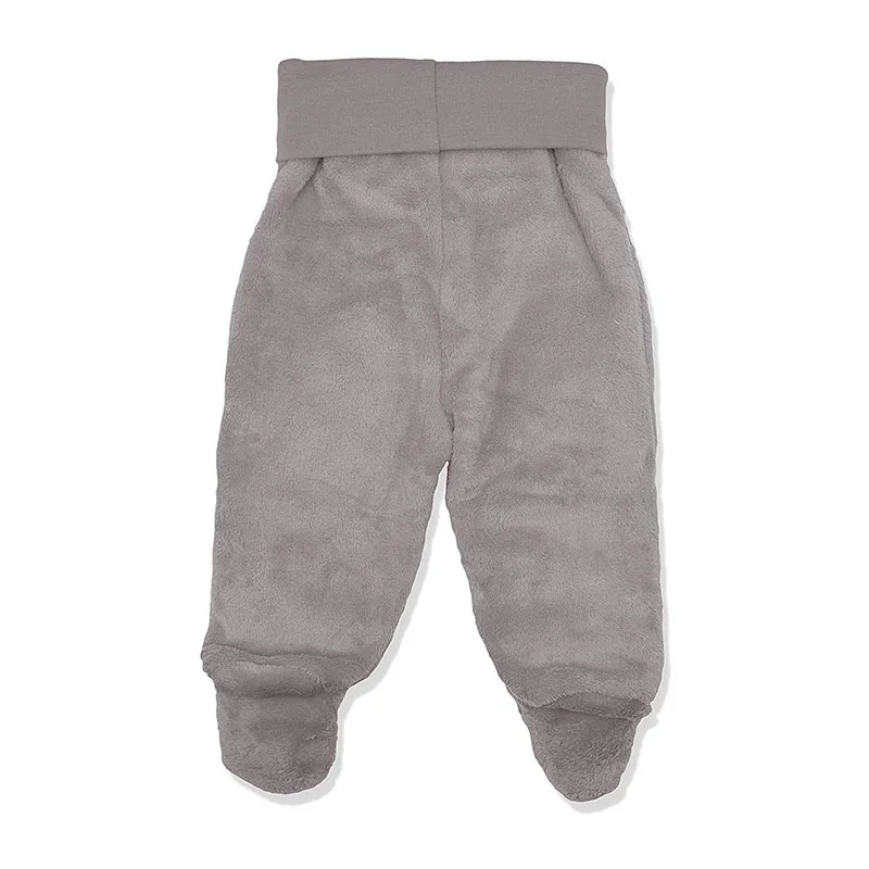 Pantalon à pieds polaire - Gris-1
