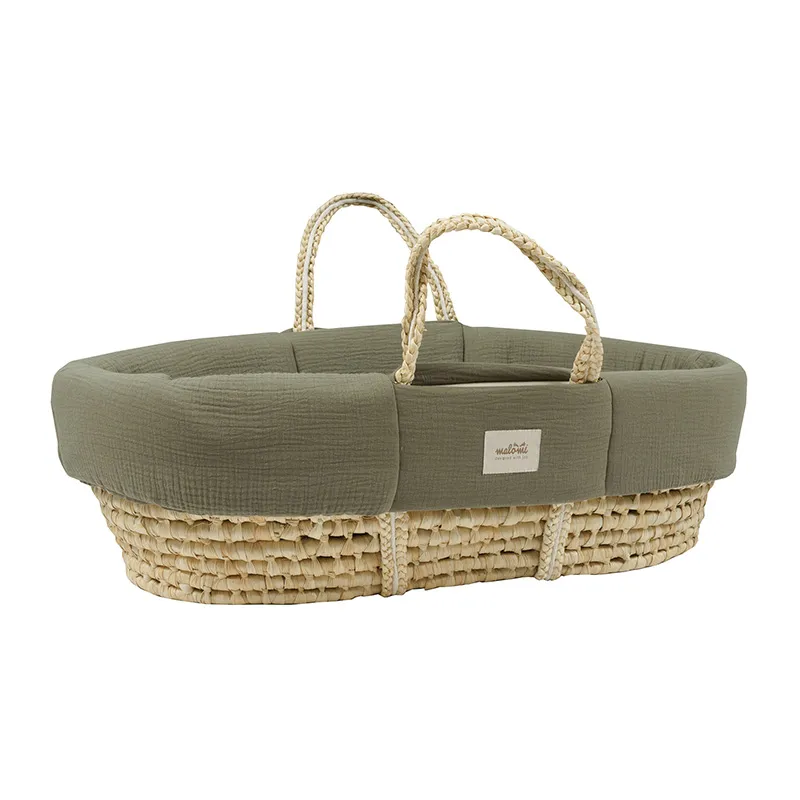 Drap-h. couffin Mousseline Vert - 77x36cm-0