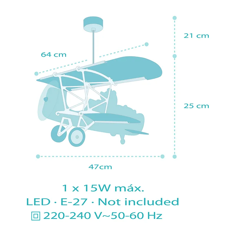Lustre Avion Petit Ours Teddy - 64x47x25cm-5