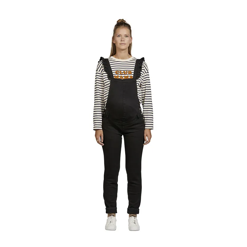 Salopette de grossesse Denim - Noir-1