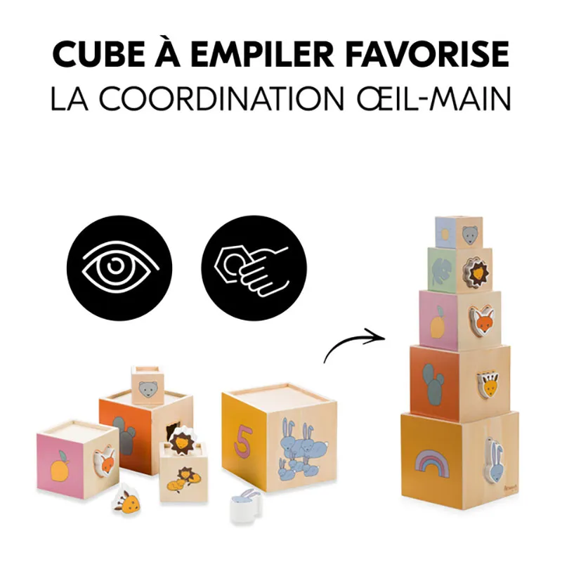 Cubes à empiler Bois - 12m+-2