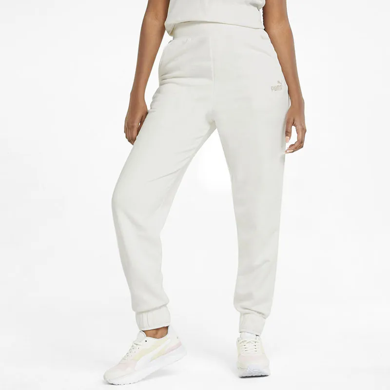 Jogging Femme Essentials Embroidery taille haute Puma - Blanc-2