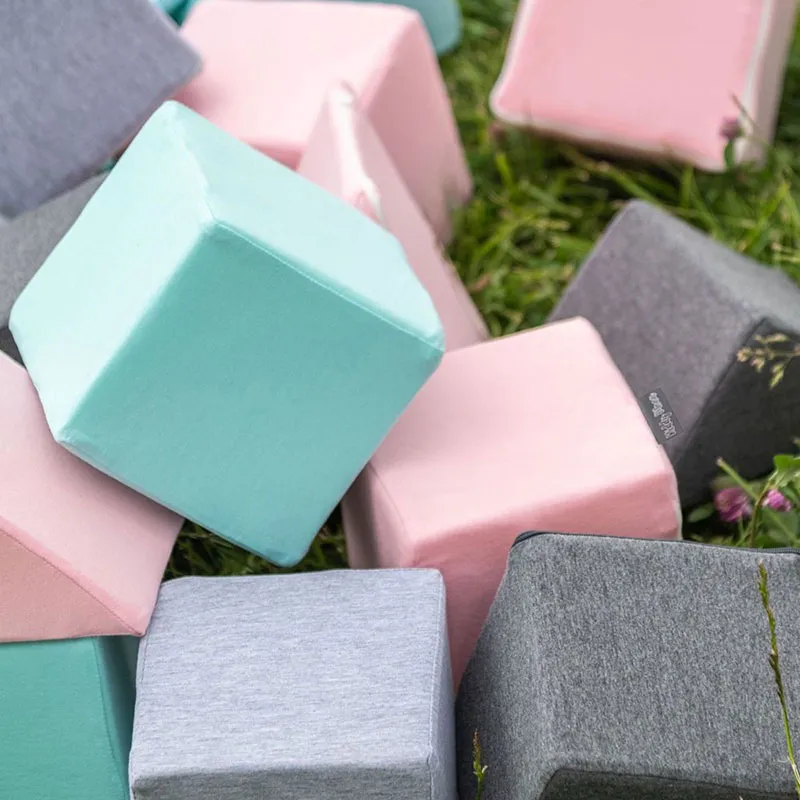 Blocs en mousse Gris/Rose/Menthe 12pcs - 14cm-8