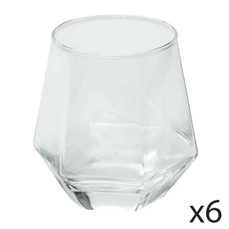 6 Verres Forme diamant - 30cl-0