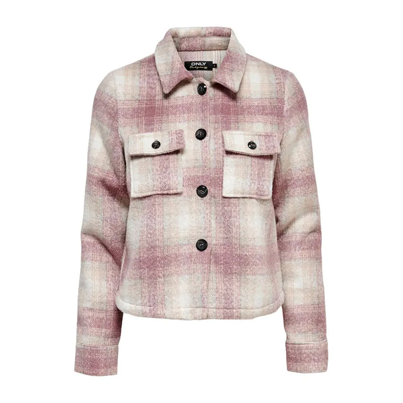 Veste à carreaux Lou - Rose/Marron | Pumice Stone Rose Brown-1