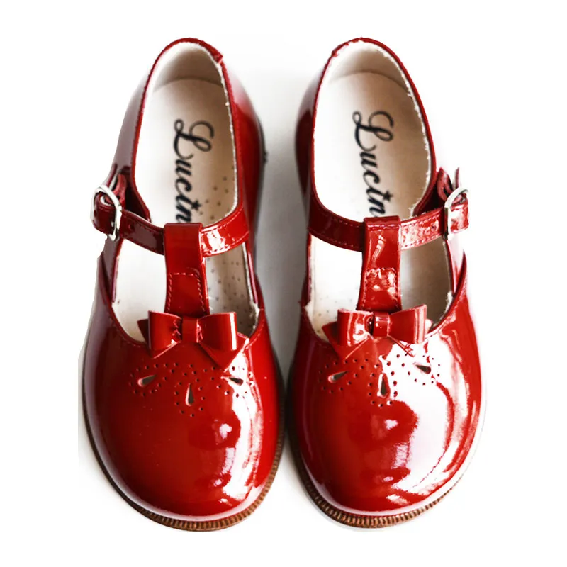 Chaussures Salomé RESISTANTES à boucle et noeud Artémis - Cuir vernis Rouge-0