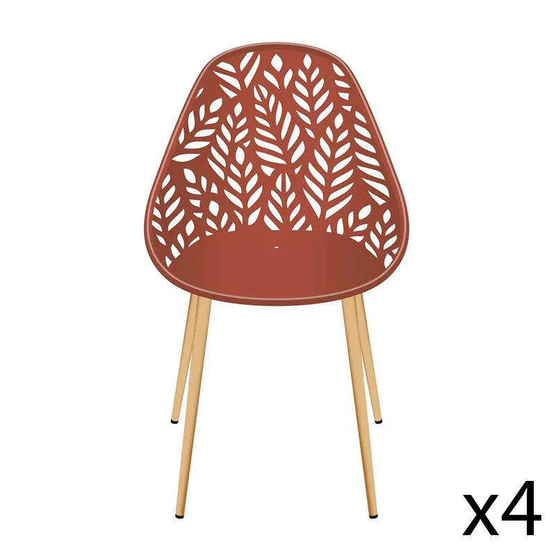 4 Chaises Lucena Terracotta -  53x35,5x67,5cm-0
