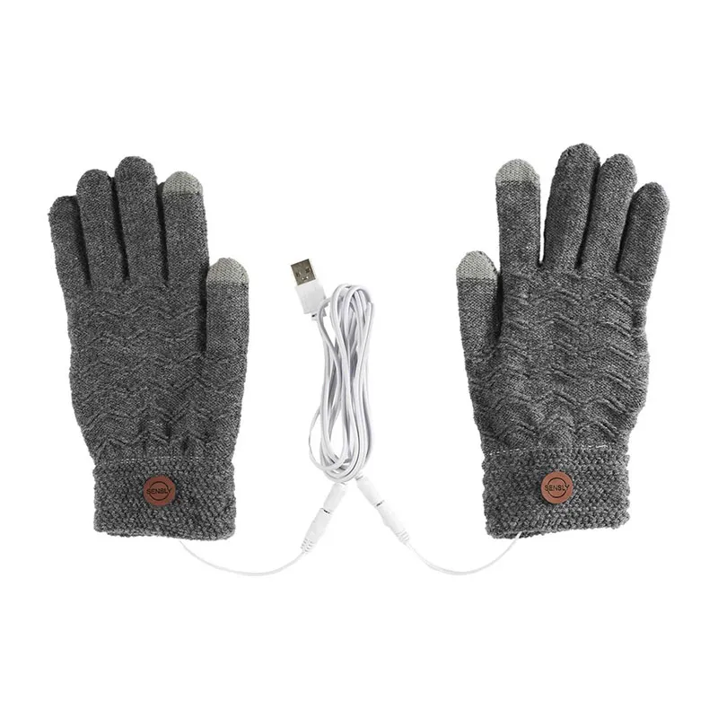Gant chauffant USB - Gris/Noir-0