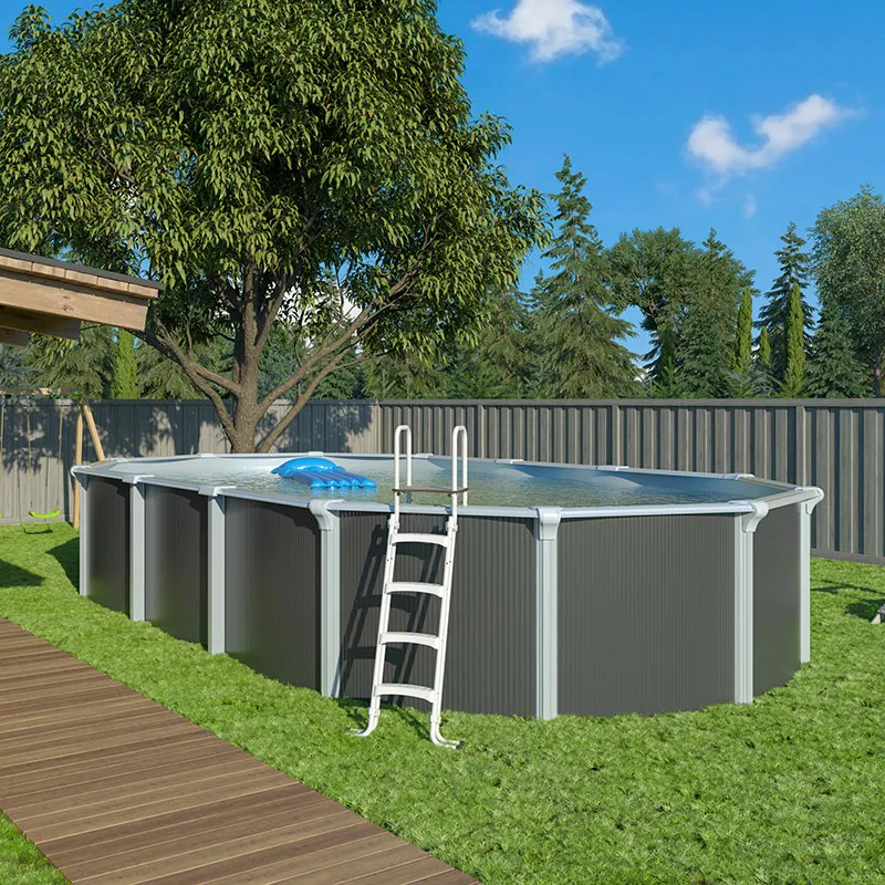 Piscine métal hors sol Antharcite - Plusieurs Dim. Disponibles-1
