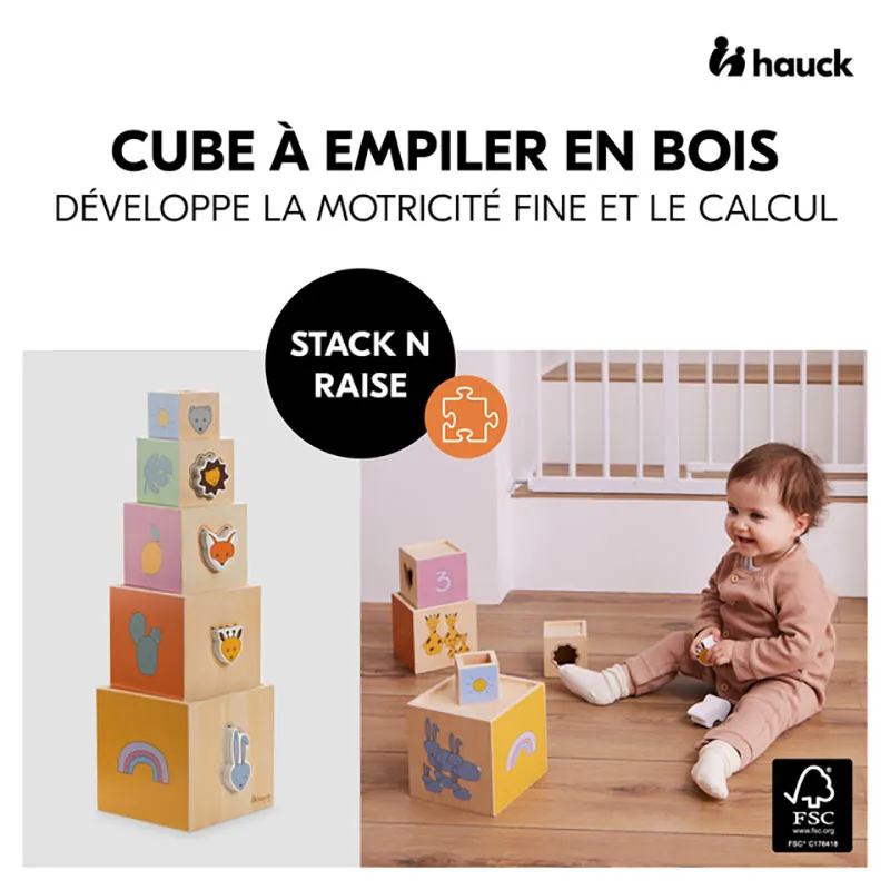 Cubes à empiler Bois - 12m+-1