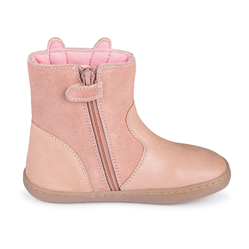 Boots zippées Chat Cuir - Rose-1