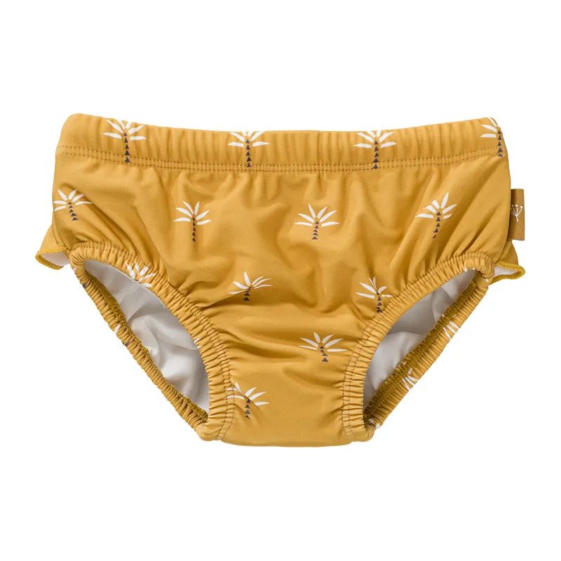 Maillot de bain à volant Anti-UV - Moutarde-0