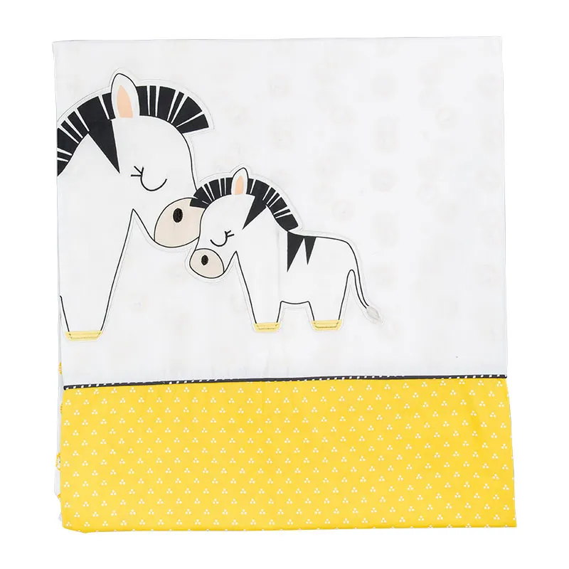 Parure 2pcs Peluche & pompon Blanc/Jaune - 100x135cm-2